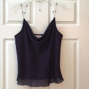 Xoxo sheer top with jeweled straps